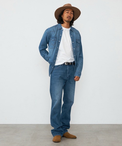 Lee（リー）の「Wrangler/ラングラー 127MW【ユニセックス】ウエスタンデニムシャツ（シャツ/ブラウス・メンズ・ブルー・LARGE/X-LARGE/MEDIUM/SMALL）」の19枚目の写真