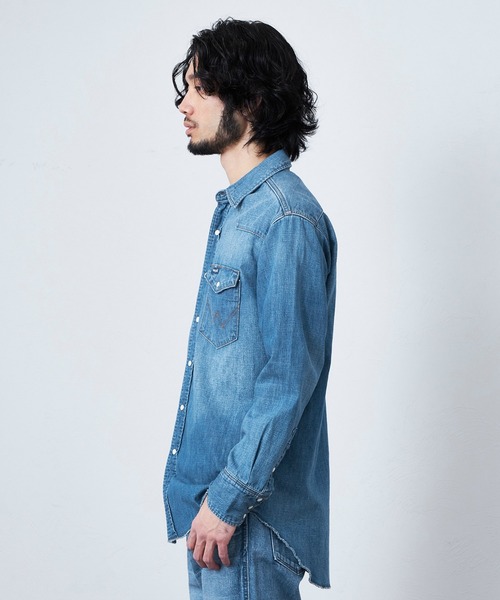 Wrangler/ラングラー 127MW【ユニセックス】ウエスタンデニムシャツ Wrangler/ラングラー 127MW【ユニセックス】ウエスタンデニムシャツ