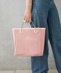 Actually | メッシュ×PVC ストライプスクエアトートバッグ(トートバッグ)