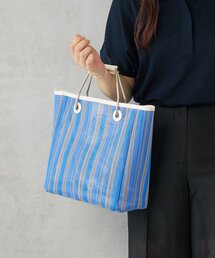 Actually | メッシュ×PVC ストライプスクエアトートバッグ(トートバッグ)