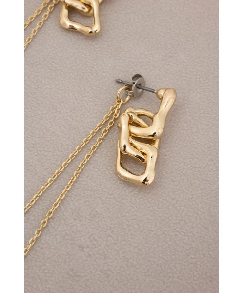 AZUL by moussy（アズールバイマウジー）の「スクエアチェーンピアス（ピアス（両耳用）・レディース・ゴールド系その他/シルバー・FREE）」の11枚目の写真