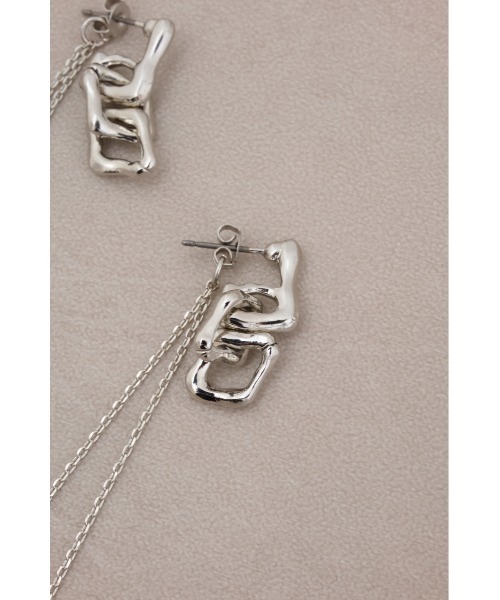 AZUL by moussy（アズールバイマウジー）の「スクエアチェーンピアス（ピアス（両耳用）・レディース・ゴールド系その他/シルバー・FREE）」の6枚目の写真