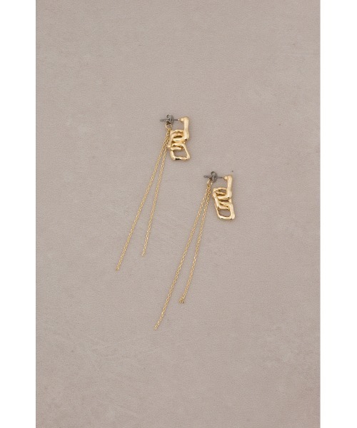 AZUL by moussy（アズールバイマウジー）の「スクエアチェーンピアス（ピアス（両耳用）・レディース・ゴールド系その他/シルバー・FREE）」の10枚目の写真