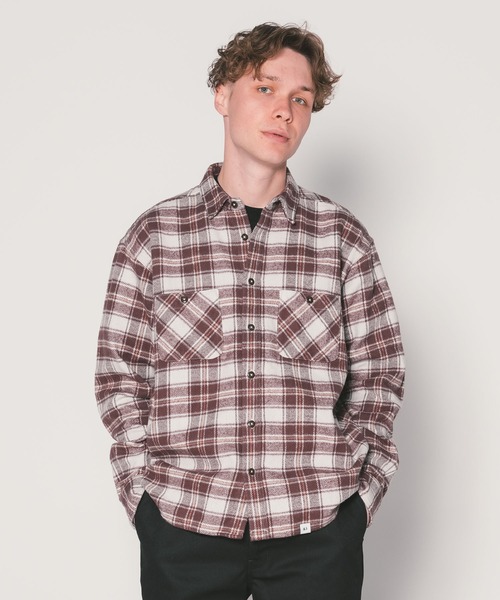 BEDWIN & THE HEARTBREAKERS(ベドウィン アンド ザ ハートブレイカーズ)の「L/S ORG HEAVY NEL SHIRT "MILES"(シャツ/ブラウス・メンズ・バーガンディー/ブラウン・MEDIUM/LARGE)」の2枚目の写真