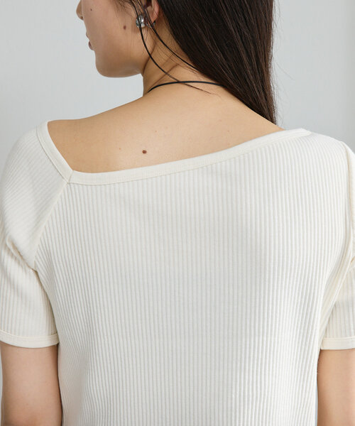 Kastane（カスタネ）の「アシメリブTee（Tシャツ/カットソー・レディース・ミント/アイボリー/オフホワイト/ブラック/ホワイト系その他/ブラウン・FREE）」の21枚目の写真