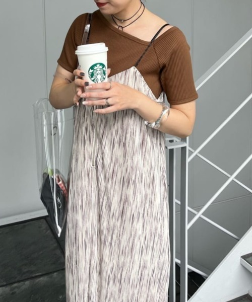 Kastane（カスタネ）の「アシメリブTee（Tシャツ/カットソー・レディース・ミント/アイボリー/オフホワイト/ブラック/ホワイト系その他/ブラウン・FREE）」の7枚目の写真