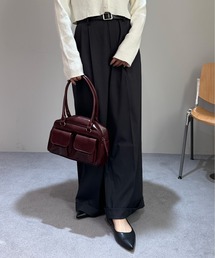 ワイドストレートスラックスパンツ