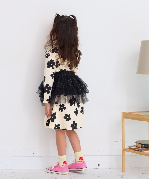 CALMIA（カルミア）の「ラメチュールボリュームスカート（スカート・キッズ・ブラック/オフホワイト・LL/L/M/S）」の9枚目の写真