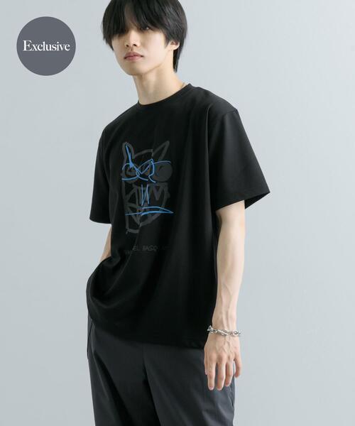SENSE OF PLACE by URBAN RESEARCH(センスオブプレイスバイアーバンリサーチ)の「(別注)グラフィックアートT(5分袖)F(Tシャツ/カットソー・メンズ・ブラック/チャコールグレー/ブルー・MEDIUM/LARGE)」の2枚目の写真