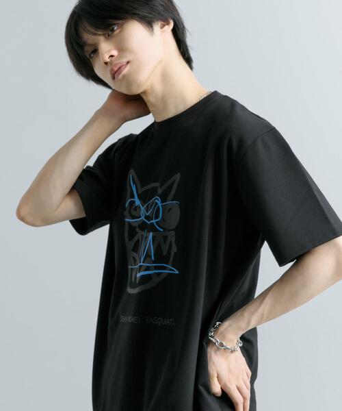 SENSE OF PLACE by URBAN RESEARCH(センスオブプレイスバイアーバンリサーチ)の「(別注)グラフィックアートT(5分袖)F(Tシャツ/カットソー・メンズ・ブラック/チャコールグレー/ブルー・MEDIUM/LARGE)」の6枚目の写真