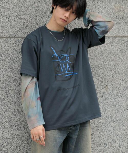 SENSE OF PLACE by URBAN RESEARCH(センスオブプレイスバイアーバンリサーチ)の「(別注)グラフィックアートT(5分袖)F(Tシャツ/カットソー・メンズ・ブラック/チャコールグレー/ブルー・MEDIUM/LARGE)」の12枚目の写真