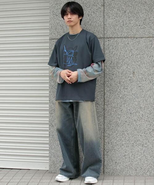 SENSE OF PLACE by URBAN RESEARCH(センスオブプレイスバイアーバンリサーチ)の「(別注)グラフィックアートT(5分袖)F(Tシャツ/カットソー・メンズ・ブラック/チャコールグレー/ブルー・MEDIUM/LARGE)」の15枚目の写真
