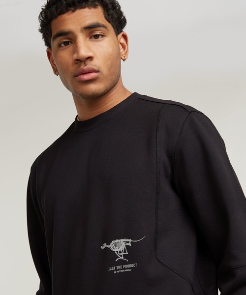 G-STAR（ジースター）の「CONSTRUCTED MOTION TWEETER/グラフィックプリントロンT/セットアップ可能（Tシャツ/カットソー・メンズ・グレー/ダークブラック・SMALL/MEDIUM/LARGE/X-LARGE/X-SMALL）」の5枚目の写真