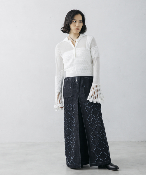 JOURNAL STANDARD(ジャーナルスタンダード)の「【nude vintage×JOURNAL STANDARD】カッティングデニムマキシスカート(デニムスカート・レディース・ブルー・38/36)」の2枚目の写真