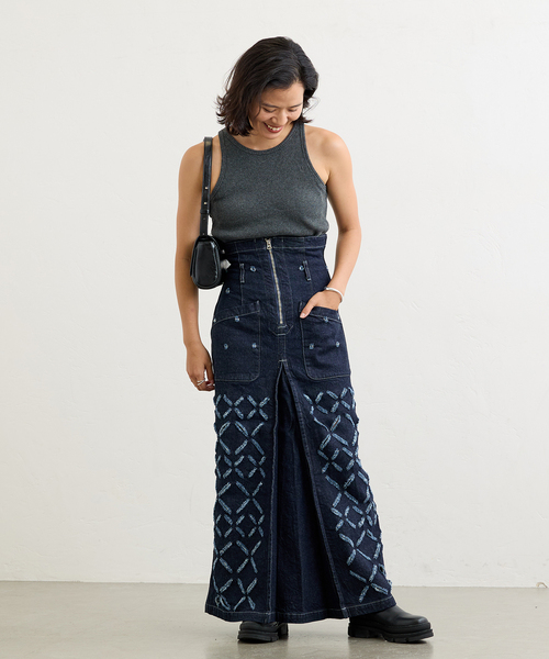 JOURNAL STANDARD(ジャーナルスタンダード)の「【nude vintage×JOURNAL STANDARD】カッティングデニムマキシスカート(デニムスカート・レディース・ブルー・38/36)」の3枚目の写真