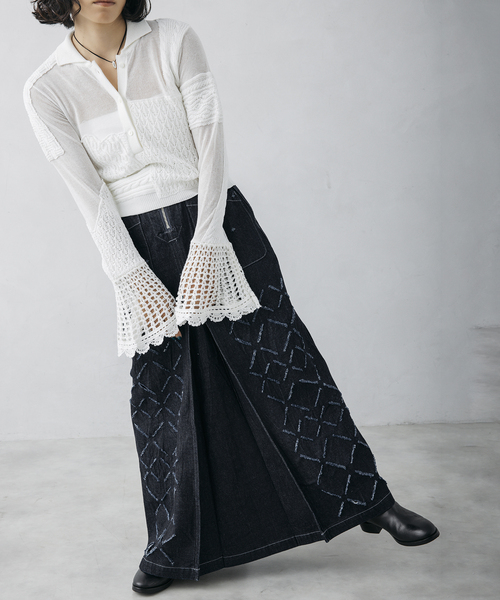 JOURNAL STANDARD(ジャーナルスタンダード)の「【nude vintage×JOURNAL STANDARD】カッティングデニムマキシスカート(デニムスカート・レディース・ブルー・38/36)」の8枚目の写真