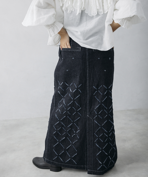 JOURNAL STANDARD(ジャーナルスタンダード)の「【nude vintage×JOURNAL STANDARD】カッティングデニムマキシスカート(デニムスカート・レディース・ブルー・38/36)」の10枚目の写真