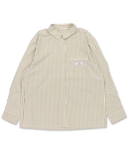 Lull（ルル）の「【Lull / ルル】セットアップ対応 / ストライプ柄パジャマシャツ（シャツ/ブラウス・レディース・クリーム/サックスブルー/ネイビー・ONESIZE）」の19枚目の写真