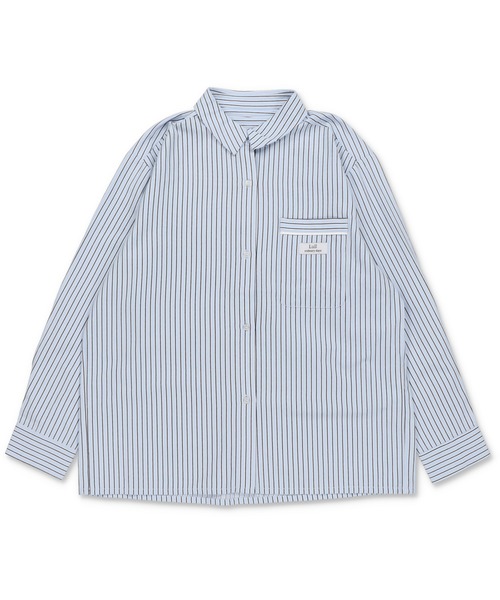 Lull（ルル）の「【Lull / ルル】セットアップ対応 / ストライプ柄パジャマシャツ（シャツ/ブラウス・レディース・クリーム/サックスブルー/ネイビー・ONESIZE）」の20枚目の写真