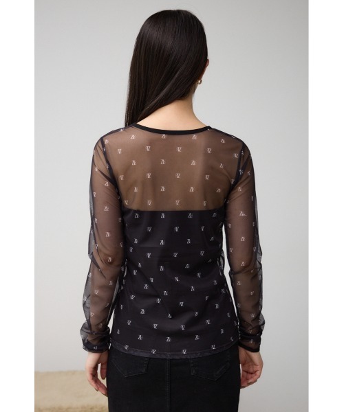 AZUL by moussy(アズールバイマウジー)の「ロゴシアートップス(Tシャツ/カットソー・レディース・ベージュ/ブラック・FREE)」の8枚目の写真