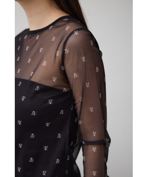 AZUL by moussy(アズールバイマウジー)の「ロゴシアートップス(Tシャツ/カットソー・レディース・ベージュ/ブラック・FREE)」の10枚目の写真