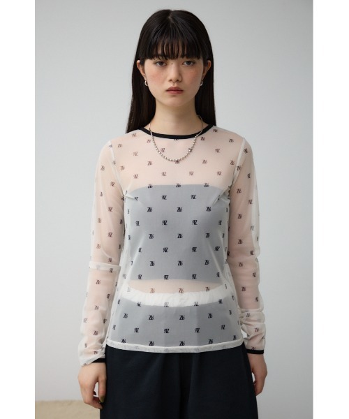 AZUL by moussy(アズールバイマウジー)の「ロゴシアートップス(Tシャツ/カットソー・レディース・ベージュ/ブラック・FREE)」の17枚目の写真