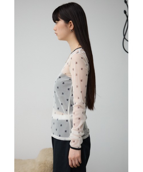 AZUL by moussy(アズールバイマウジー)の「ロゴシアートップス(Tシャツ/カットソー・レディース・ベージュ/ブラック・FREE)」の18枚目の写真