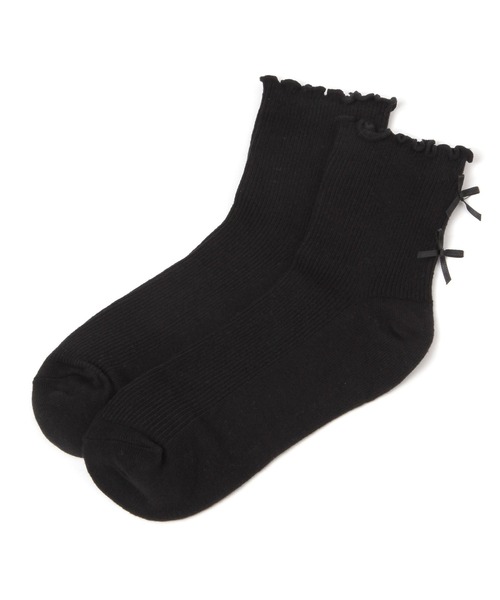 repipi armario（レピピ アルマリオ）の「Wリボンメローソックス（ソックス/靴下・キッズ・ブラック/ブルー/ホワイト/ミント/パープル/ブラック×ホワイト・FREE）」の3枚目の写真