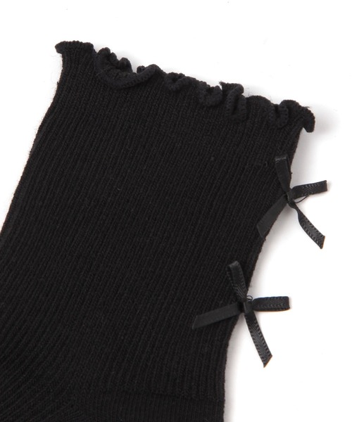 repipi armario（レピピ アルマリオ）の「Wリボンメローソックス（ソックス/靴下・キッズ・ブラック/ブルー/ホワイト/ミント/パープル/ブラック×ホワイト・FREE）」の7枚目の写真