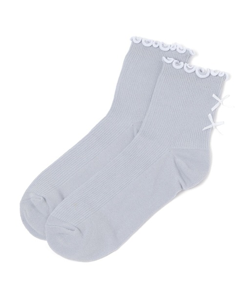 repipi armario（レピピ アルマリオ）の「Wリボンメローソックス（ソックス/靴下・キッズ・ブラック/ブルー/ホワイト/ミント/パープル/ブラック×ホワイト・FREE）」の17枚目の写真