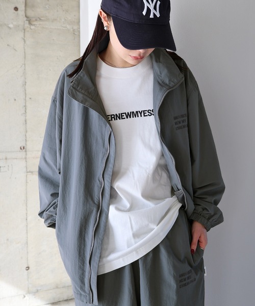 ANME 接触冷感 UVカット撥水加工 ナイロンジップパーカー　グレー　L ANME マウンテンパーカー ウインドブレーカー 接触冷感/UVカット