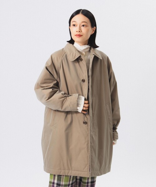 ビームスボーイ コットン ポリエステル シャンブレー ステンカラーコート BEAMS BOY（ビームス ボーイ）【1/15再値下げ】コットン ポリエステル