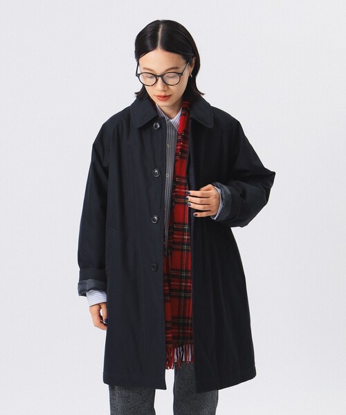 BEAMS BOY（ビームスボーイ）の「コットン ポリエステル シャンブレー ステンカラーコート（ステンカラーコート・レディース・ベージュ/ネイビー・ONE SIZE）」の17枚目の写真