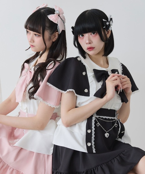 DearMyLove(ディアマイラブ)の「袖ケープハートボタンブラウス(シャツ/ブラウス・レディース・チェック/ブラック/サックスブルー/ベビーピンク・3L/LL/LARGE/MEDIUM)」の17枚目の写真