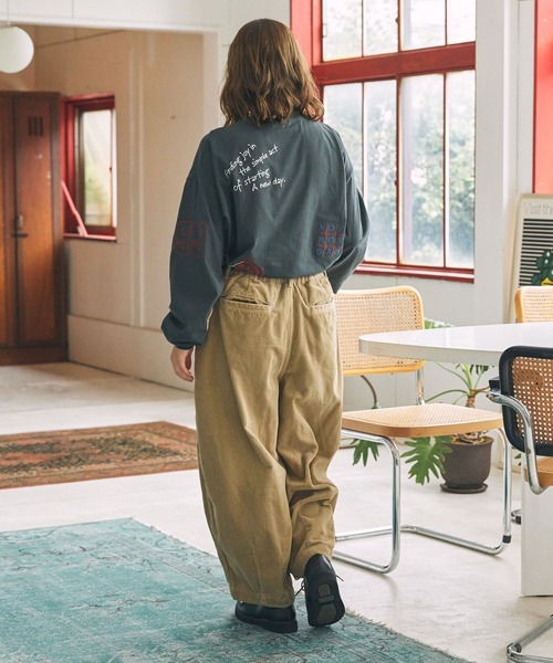 美品cycle コーヒー染め　長袖Tシャツ オーバーサイズ 楽天市場】【メール便可】日本製 綿100％ カットソー レディース