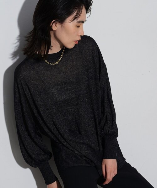 GALLEST(ギャレスト)の「◆シアークラウドニット(ニット/セーター・レディース・ブラック/ライトブルー/ベージュ・38)」の2枚目の写真