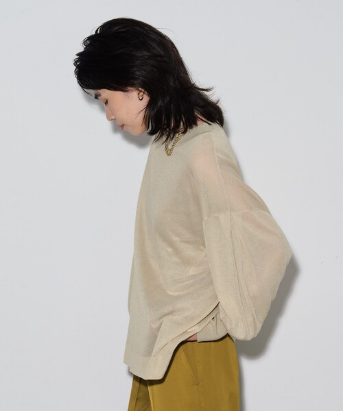 GALLEST(ギャレスト)の「◆シアークラウドニット(ニット/セーター・レディース・ブラック/ライトブルー/ベージュ・38)」の7枚目の写真