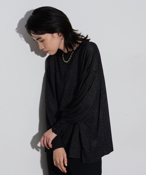 GALLEST(ギャレスト)の「◆シアークラウドニット(ニット/セーター・レディース・ブラック/ライトブルー/ベージュ・38)」の14枚目の写真