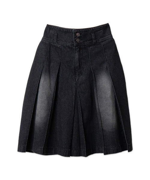 WEGO（ウィゴー）の「WEGO/ヴィンテージウォッシュデニムプリーツミドルスカート（デニムスカート・レディース・ブルー系1/ブラック・FREE）」の17枚目の写真
