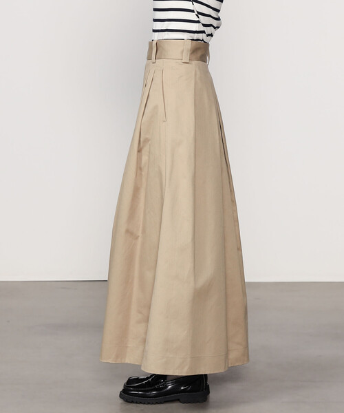 SCYE BASICS（サイベーシックス）の「SCYE BASICS | サンホアキンチノ フレアスカート WOMEN（スカート・レディース・ネイビー/ベージュ・38）」の9枚目の写真