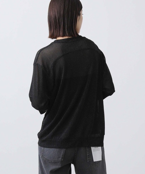 Gready Brilliant（グレディブリリアン）の「チュールラメクルー５分袖カットソー（Tシャツ/カットソー・レディース・ブラウン/ブラック・FREE）」の9枚目の写真