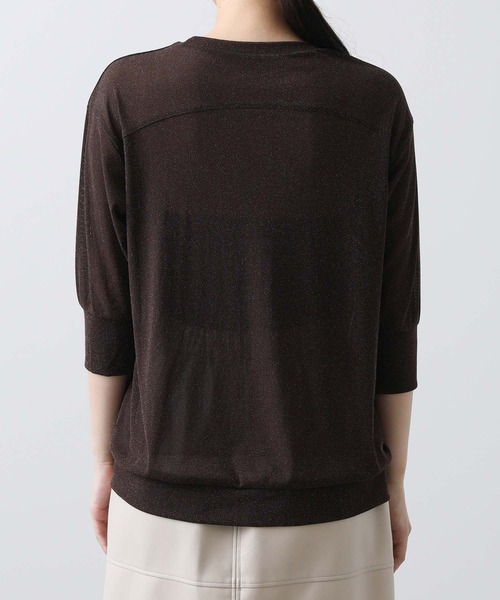 Gready Brilliant（グレディブリリアン）の「チュールラメクルー５分袖カットソー（Tシャツ/カットソー・レディース・ブラウン/ブラック・FREE）」の21枚目の写真