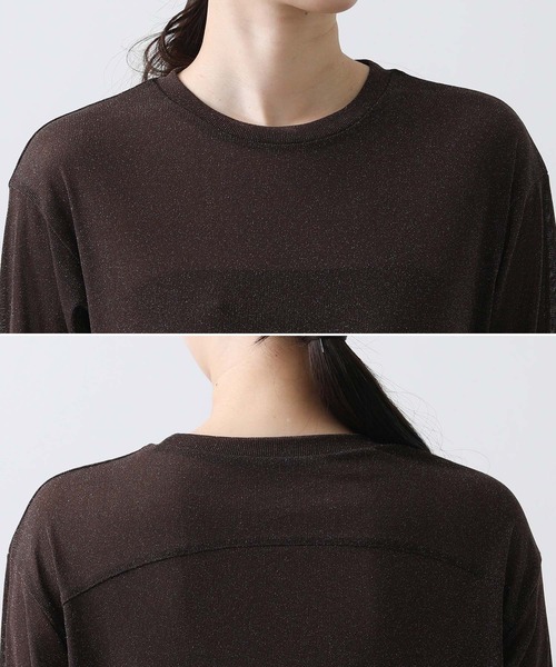 Gready Brilliant（グレディブリリアン）の「チュールラメクルー５分袖カットソー（Tシャツ/カットソー・レディース・ブラウン/ブラック・FREE）」の22枚目の写真