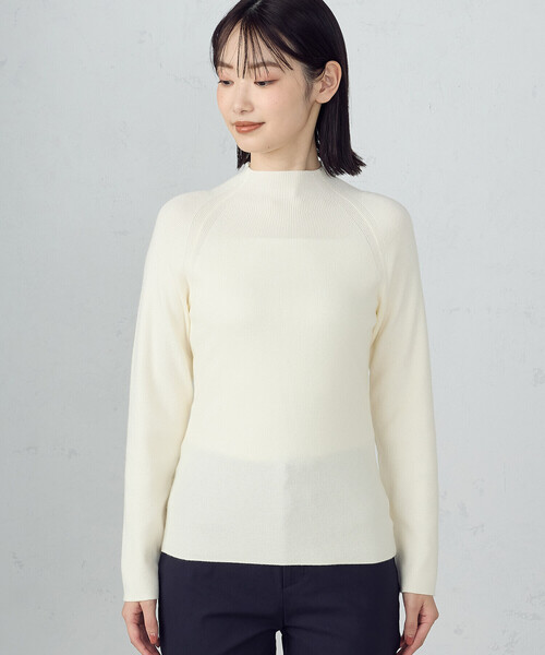 COMME CA ISM（コムサイズム）の「ベーシックリブ　ハイネックニット（ニット/セーター・レディース・ホワイト/ブラック/ベージュ/ブルー・MEDIUM/LARGE）」の14枚目の写真
