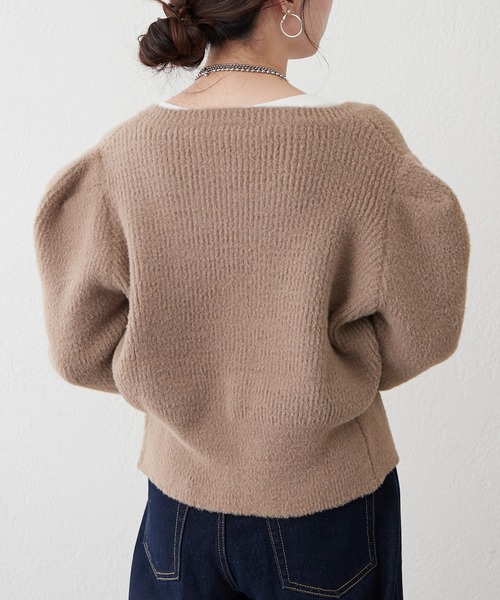 Remind me and forever（リマインドミーアンドフォーエバー）の「メタル釦フェザーカーディガン（カーディガン/ボレロ・レディース・アイボリー/ブラック/レッド/ブラウン・FREE）」の18枚目の写真