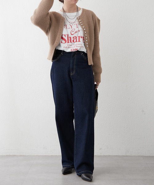 Remind me and forever（リマインドミーアンドフォーエバー）の「メタル釦フェザーカーディガン（カーディガン/ボレロ・レディース・アイボリー/ブラック/レッド/ブラウン・FREE）」の19枚目の写真