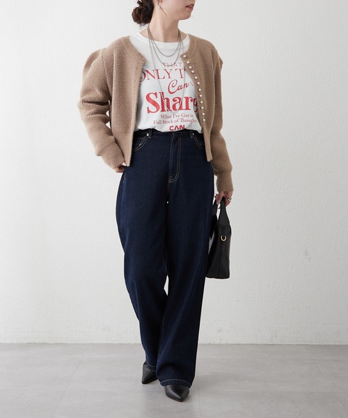 Remind me and forever（リマインドミーアンドフォーエバー）の「メタル釦フェザーカーディガン（カーディガン/ボレロ・レディース・アイボリー/ブラック/レッド/ブラウン・FREE）」の20枚目の写真