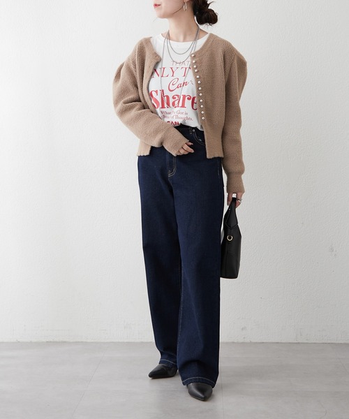 Remind me and forever（リマインドミーアンドフォーエバー）の「メタル釦フェザーカーディガン（カーディガン/ボレロ・レディース・アイボリー/ブラック/レッド/ブラウン・FREE）」の21枚目の写真