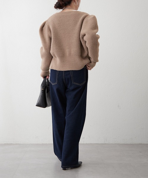 Remind me and forever（リマインドミーアンドフォーエバー）の「メタル釦フェザーカーディガン（カーディガン/ボレロ・レディース・アイボリー/ブラック/レッド/ブラウン・FREE）」の22枚目の写真