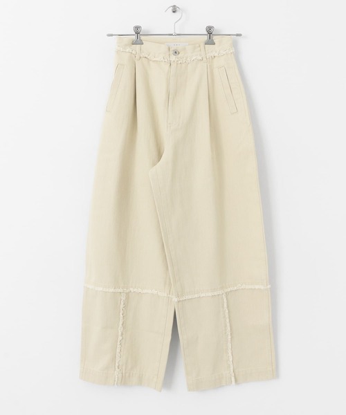KBF（ケイビーエフ）の「『2サイズ展開』フリンジストレートパンツ（その他パンツ・レディース・カーキ/アイボリー・38/36）」の15枚目の写真